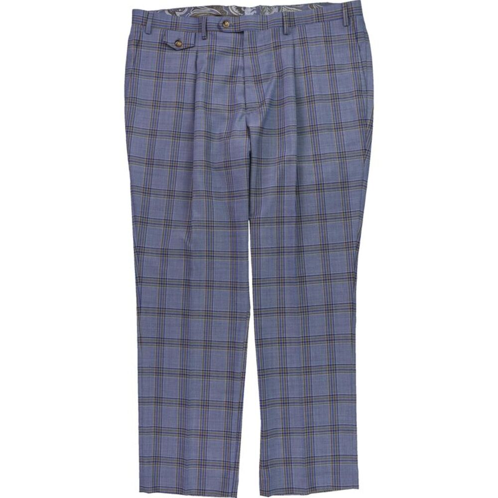 Tayion Collection Mens Classic Fit Plaid Straight Leg Slacks Dress Pants, NWT